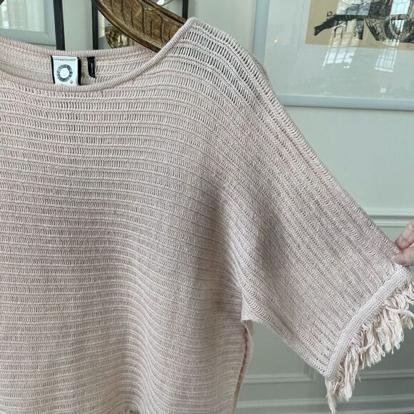 Anthropologie Akemi Kin Blush Pink Fringe Sweater XS - Picture 2 of 9